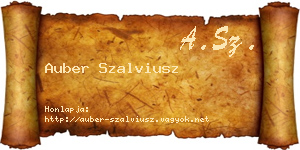 Auber Szalviusz névjegykártya